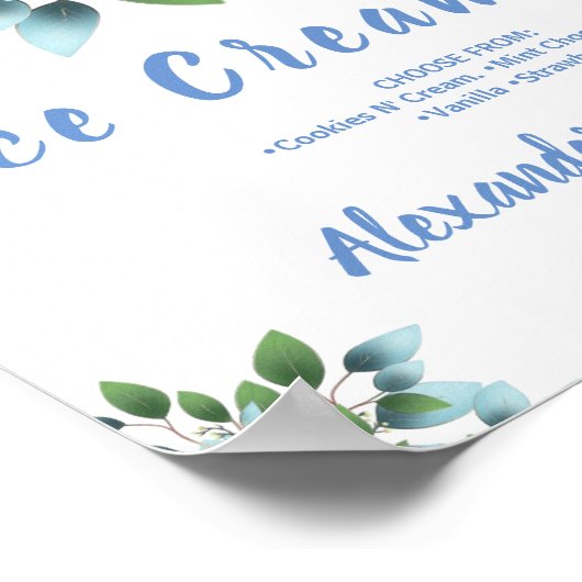 Eis Cream Bar Hochzeitssymbol Poster (Ecke)