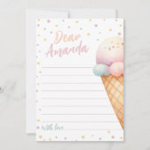 Eis Cream Birthday Time Kapsel Notecard Einladung (Vorderseite)