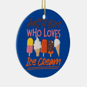 Eis Cream Boy Cone Popsicle Nur ein Junge, der Lie Keramik Ornament (Rechts)