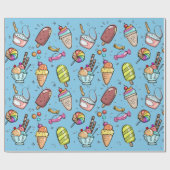 Eis Cream Candy Blue Geschenkpapier (Flach)