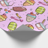 Eis Cream Candy Pink Geschenkpapier (Ecke)