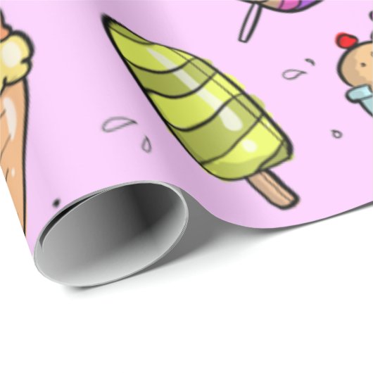 Eis Cream Candy Pink Geschenkpapier (Rolleneckpunkt)