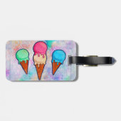 Eis Cream Cones Gepäckmarke Gepäckanhänger (Rückseite horizontal)