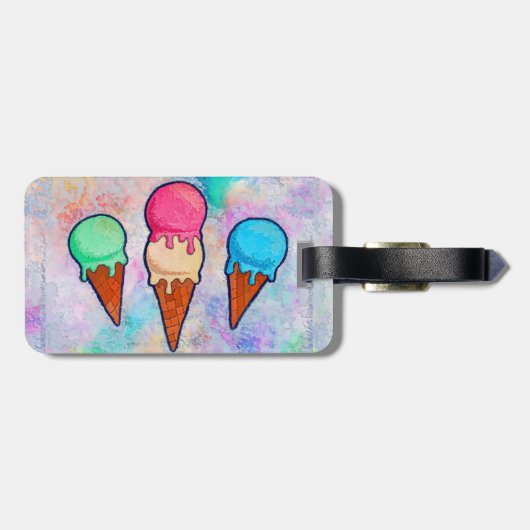 Eis Cream Cones Gepäckmarke Gepäckanhänger (Rückseite horizontal)