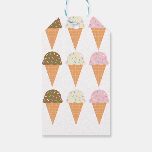 Eis Cream Cones Gift Tags Geschenkanhänger (Rückseite)