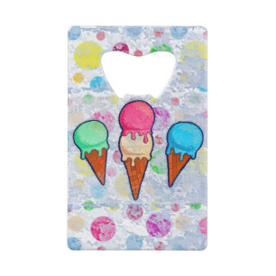 Eis Cream Cones Kreditkarte Flaschenöffner