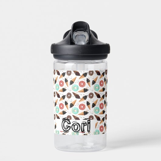 Eis Cream Conneys mit Donuts Individuelle Name Trinkflasche (Vorne)
