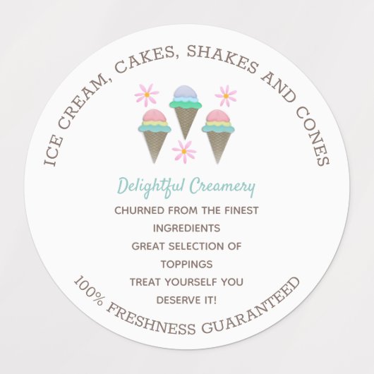 Eis Cream Food Labels Etiketten (Design 1)
