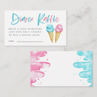 Eis Cream Gender Reveal Diaper Raffle Ticket