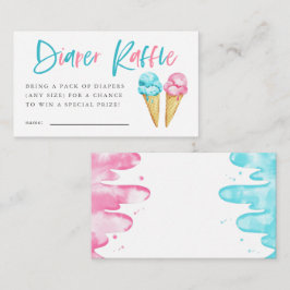 Eis Cream Gender Reveal Diaper Raffle Ticket Begleitkarte
