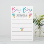 Eis Cream Gender Reveal Party Baby Bingo Game (Stehend Vorderseite)