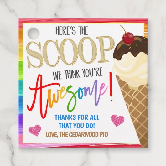 Eis Cream Gift Tag Geschenkanhänger (Vorderseite)