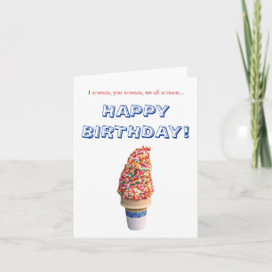 Eis Cream Happy Birthday Card Karte