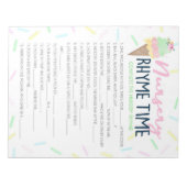 Eis Cream Kinderzimmer Rhyme Baby Shooting Pack Notizblock (Vorderseite)