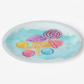 Eis Cream Lollipop und Candy Pappteller (Schrägansicht)