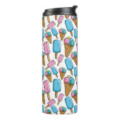 Eis Cream Muster, kundenspezifisch monogramm Thermosbecher (Nach links gedreht)
