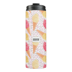 Eis Cream Muster, kundenspezifisch monogramm Thermosbecher