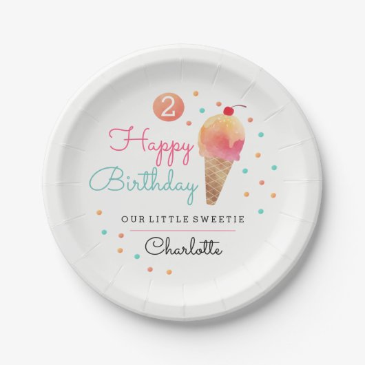 Eis Cream Party Kids Party Paper Plate Pappteller (Vorderseite)