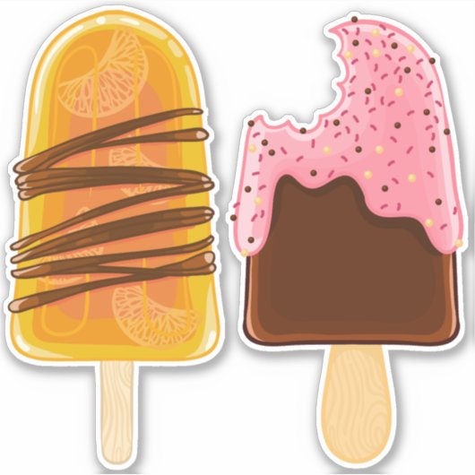 Eis Cream Popsickles Aufkleber (Vorderseite)