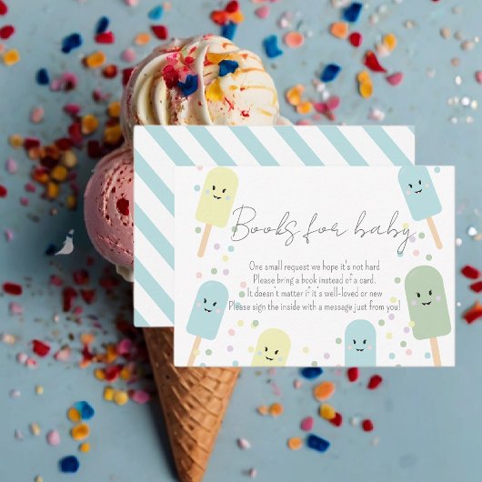 Eis Cream Scoop Confetti Bücher für Babydusche Begleitkarte