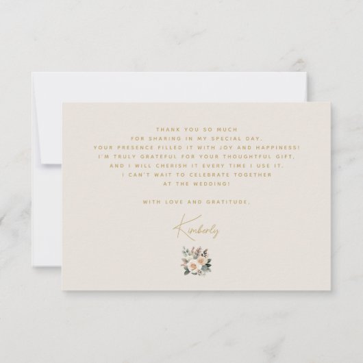 Eis Cream Scoopup Floral Boho Brautparty Dankeskarte (Rückseite)