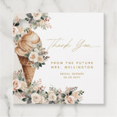 Eis Cream Scoopup Floral Boho Brautparty Geschenkanhänger (Vorderseite)