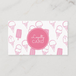 Eis Cream Shop Hand Pink Pink Loyalty Card Visitenkarte