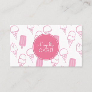 Eis Cream Shop Hand Pink Pink Loyalty Card Visitenkarte