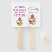 Eis Cream Social Baby Dusche Fächer (Vorne und Hinten)
