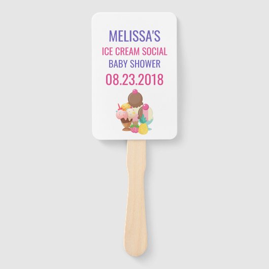Eis Cream Social Baby Dusche Fächer (Vorderseite)