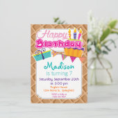 Eis Cream Waffle Cone Pattern Einladung (Stehend Vorderseite)