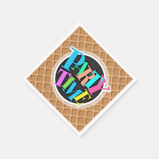 Eis Cream Waffle Cone Pattern Serviette (Ecke)