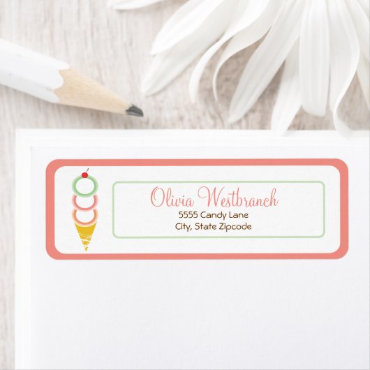 Eis-Creme-Adressetikett (Insitu)