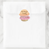 Eis-Creme-Adressetikett Runder Aufkleber (Tasche)
