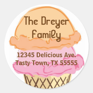 Eis-Creme-Adressetikett Runder Aufkleber