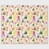 Eis Creme Aquarellmuster Geschenkpapier (Flach)