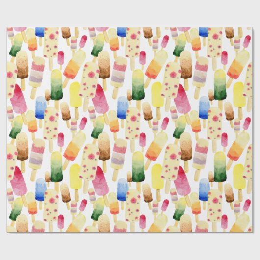 Eis Creme Aquarellmuster Geschenkpapier (Flach)