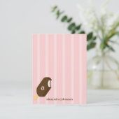 Eis Creme Bar Flat Danke Karte - Rosa - (Stehend Vorderseite)