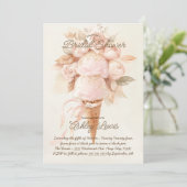 Eis-Creme Boho Brautparty Chic Gold Einladung (Stehend Vorderseite)