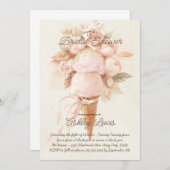 Eis-Creme Boho Brautparty Chic Gold Einladung (Vorne/Hinten)