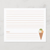 Eis Creme Brautparty Rezept Karte (Rückseite)