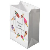 Eis Creme Cones Popsicles Party Mittlere Geschenktüte (Vorderseite Schrägansicht)