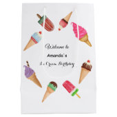Eis Creme Cones Popsicles Party Mittlere Geschenktüte (Rückseite)