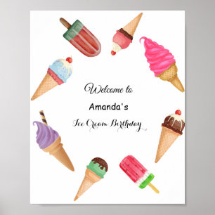Eis Creme Cones Popsicles Party Poster