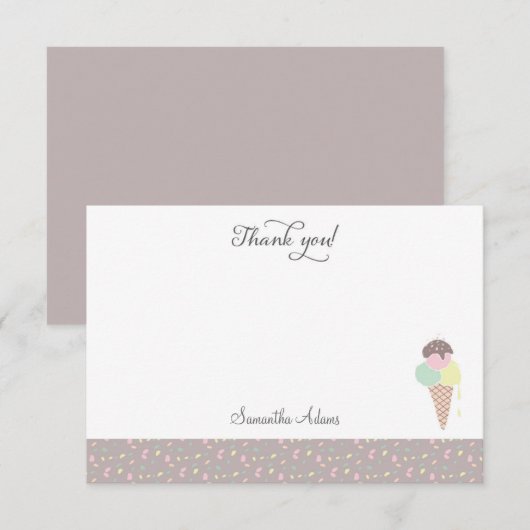 Eis Creme Danke Karte (Vorne/Hinten)