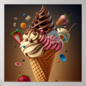 Eis Creme Digital Art Poster (Vorne)