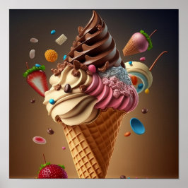 Eis Creme Digital Art Poster