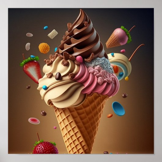 Eis Creme Digital Art Poster (Vorne)