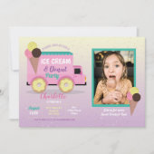 Eis Creme Donut Party Geburtstag Foto Doughnut Einladung (Vorderseite)