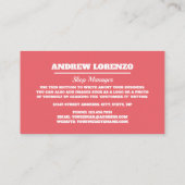 Eis-Creme, Eiscreme-Salon Visitenkarte (Rückseite)